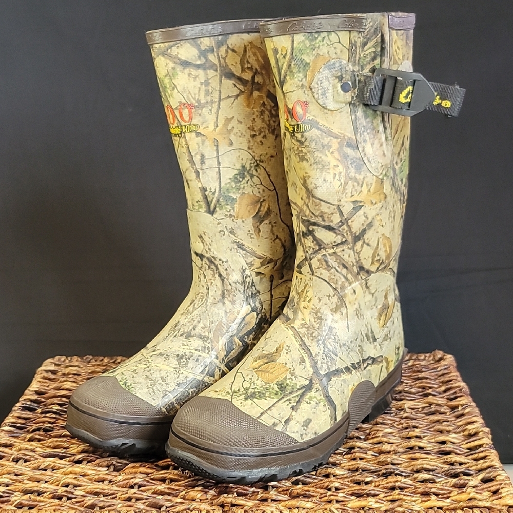 CABELAS Steel Shank 400 Thinsulate Ultra Camo Waterproof Tall Boots Youth US 5M